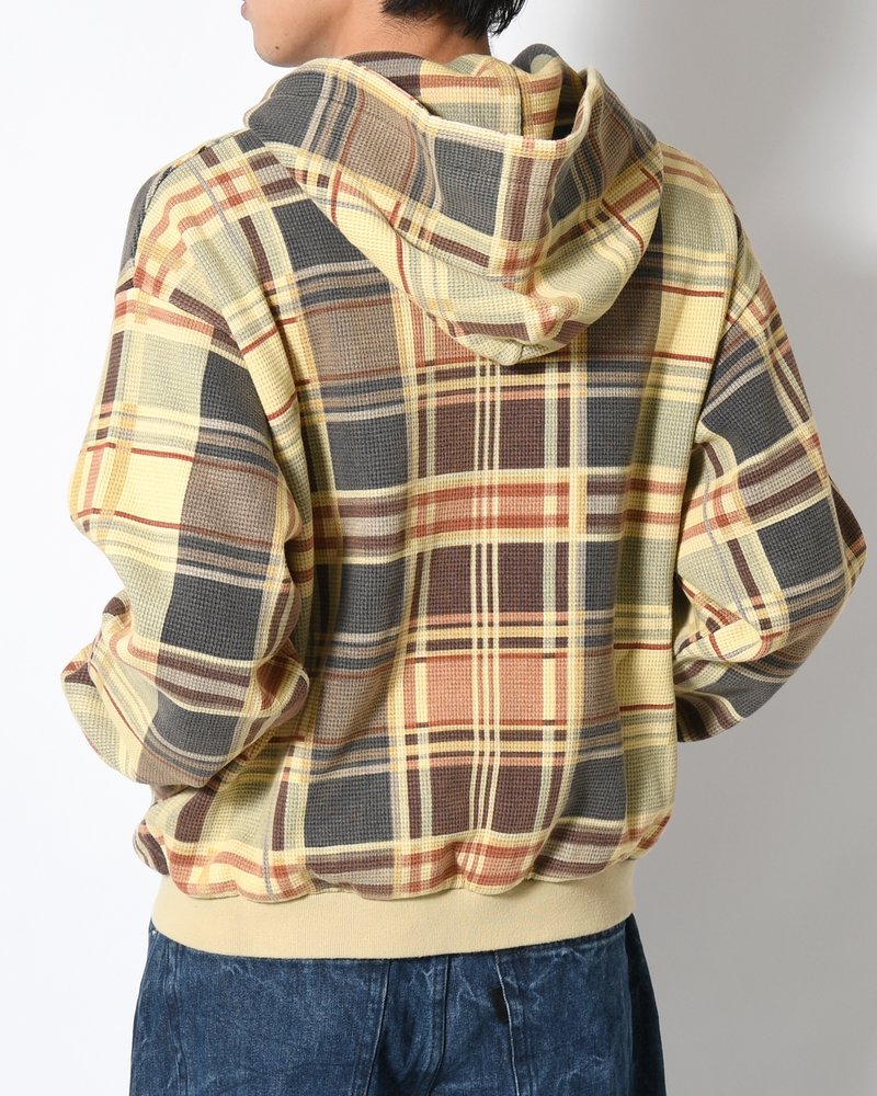 CROPPED THERMAL HOODIE -BEIGE-
