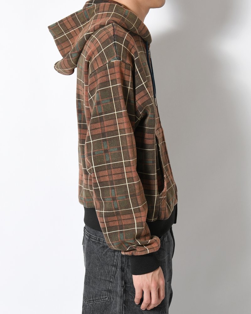 CROPPED THERMAL HOODIE -GREEN-