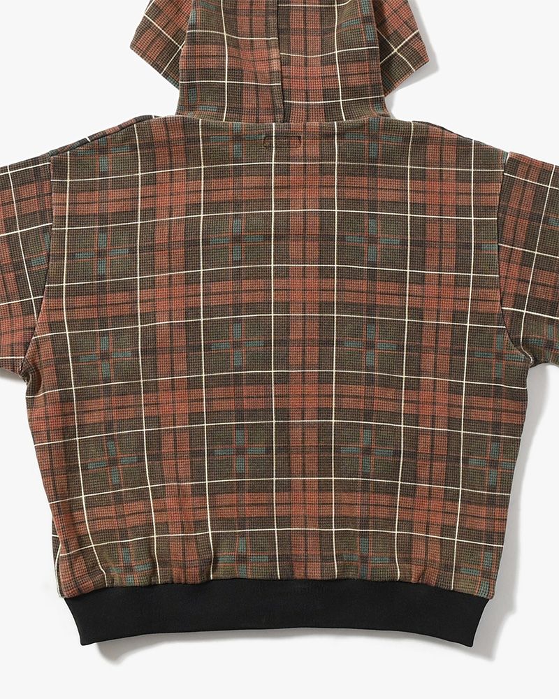 CROPPED THERMAL HOODIE -GREEN-