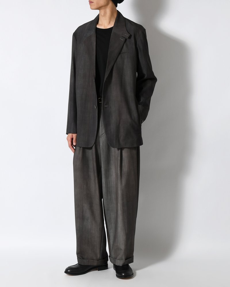 THROAT TAB 2B JACKET Bishu Japan Flow dyeing FAB -SUMI-