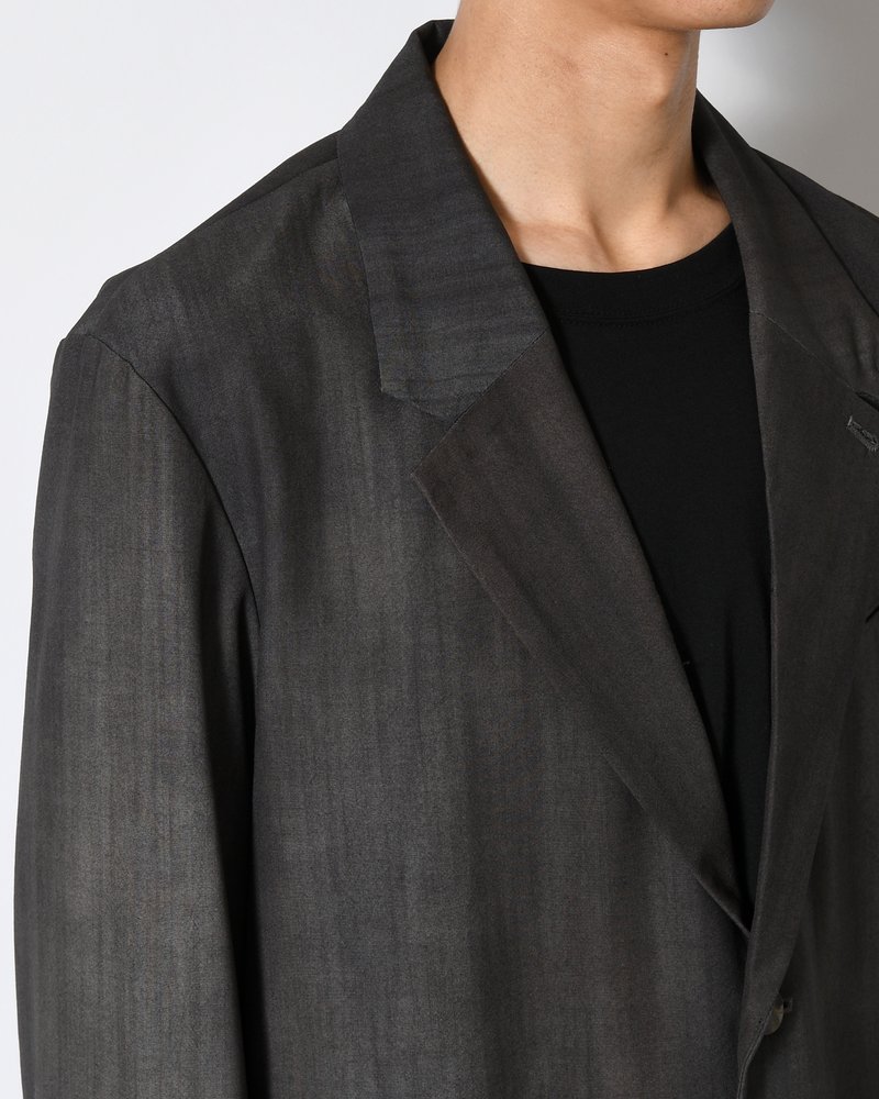 THROAT TAB 2B JACKET Bishu Japan Flow dyeing FAB -SUMI-