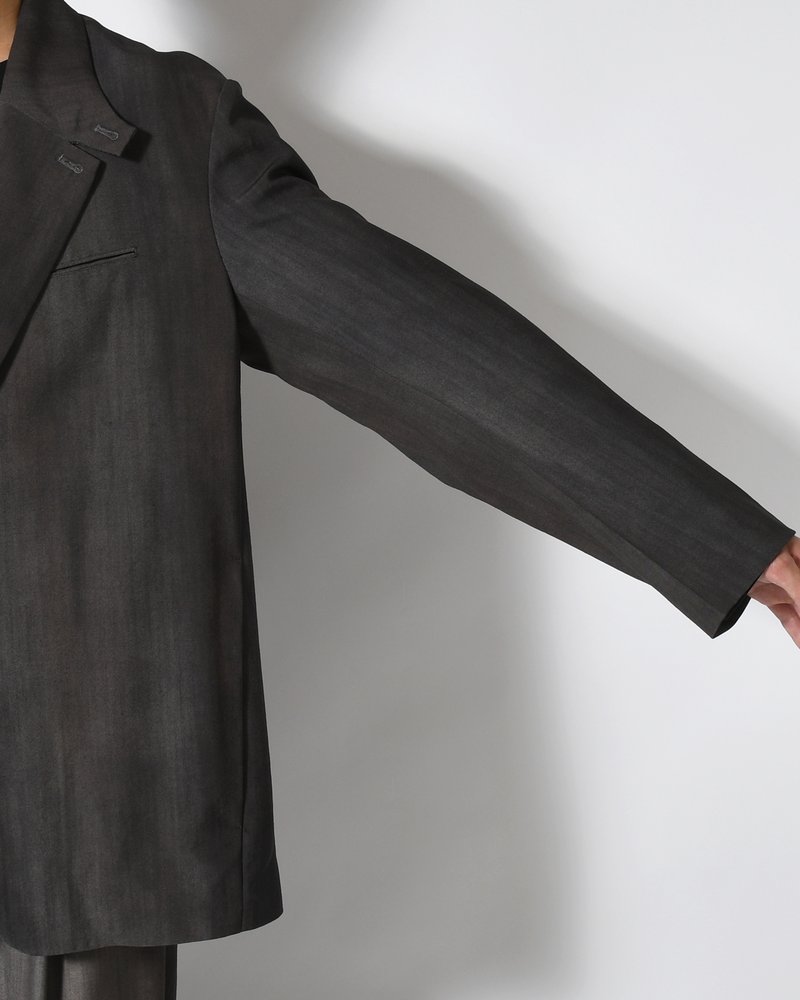 THROAT TAB 2B JACKET Bishu Japan Flow dyeing FAB -SUMI-