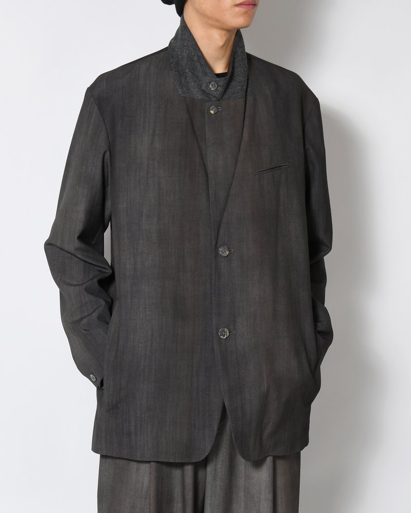 THROAT TAB 2B JACKET Bishu Japan Flow dyeing FAB -SUMI-