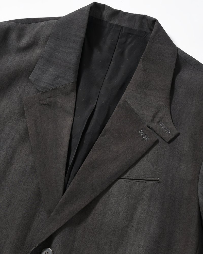 THROAT TAB 2B JACKET Bishu Japan Flow dyeing FAB -SUMI-