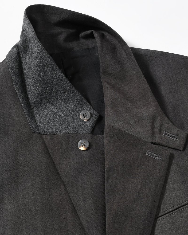 THROAT TAB 2B JACKET Bishu Japan Flow dyeing FAB -SUMI-