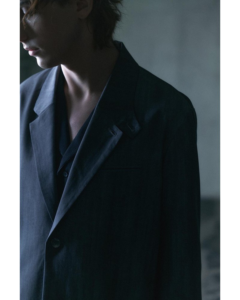 THROAT TAB 2B JACKET Bishu Japan Flow dyeing FAB -SUMI-