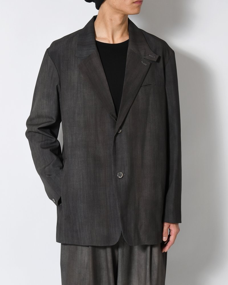 THROAT TAB 2B JACKET Bishu Japan Flow dyeing FAB -SUMI-