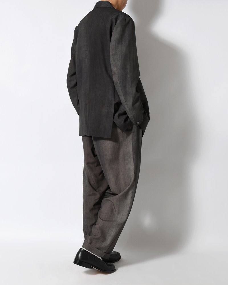 TWO TUCK TROUSERS Bishu Japan Flow dyeing FAB -SUMI-