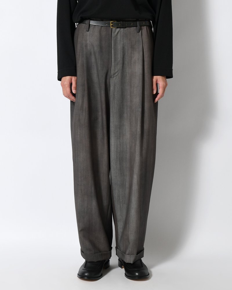 TWO TUCK TROUSERS Bishu Japan Flow dyeing FAB -SUMI-