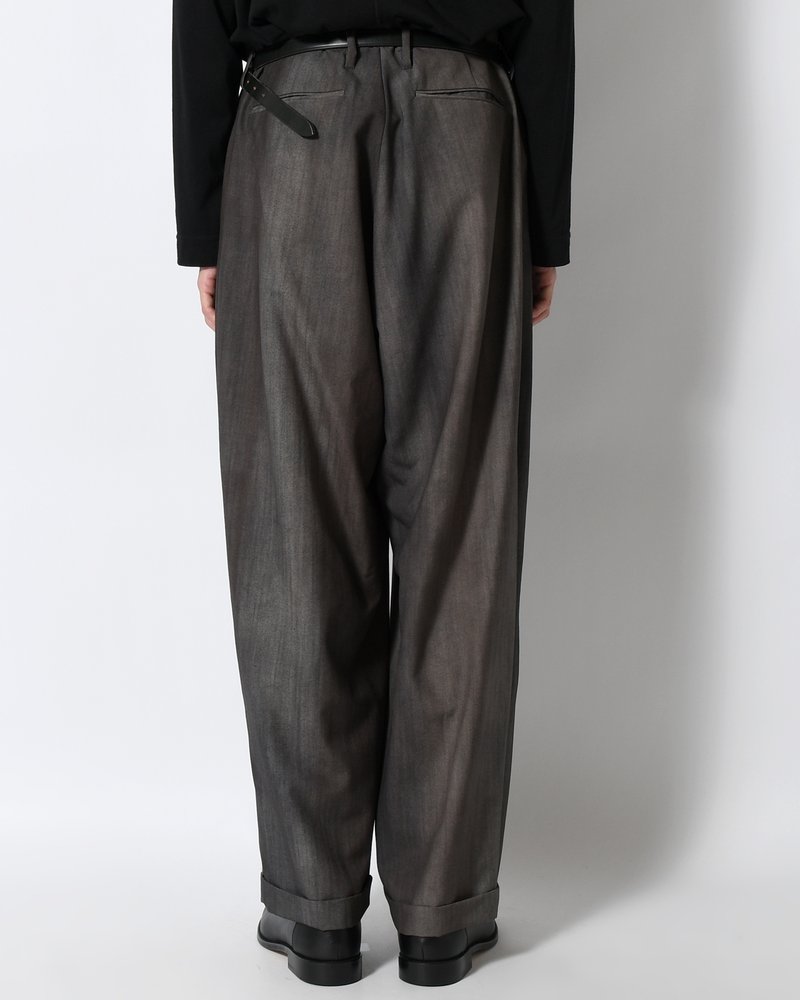 TWO TUCK TROUSERS Bishu Japan Flow dyeing FAB -SUMI-