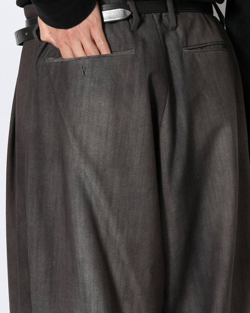 TWO TUCK TROUSERS Bishu Japan Flow dyeing FAB -SUMI-