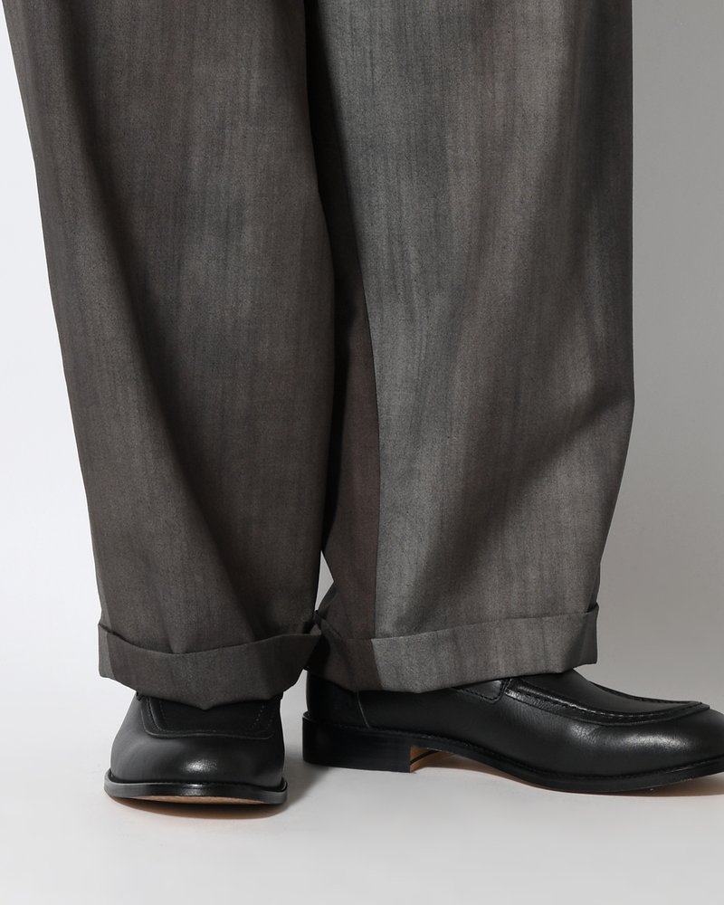 TWO TUCK TROUSERS Bishu Japan Flow dyeing FAB -SUMI-