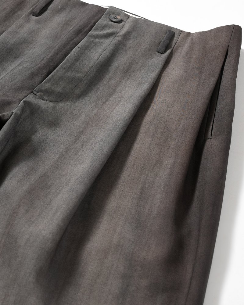 TWO TUCK TROUSERS Bishu Japan Flow dyeing FAB -SUMI-