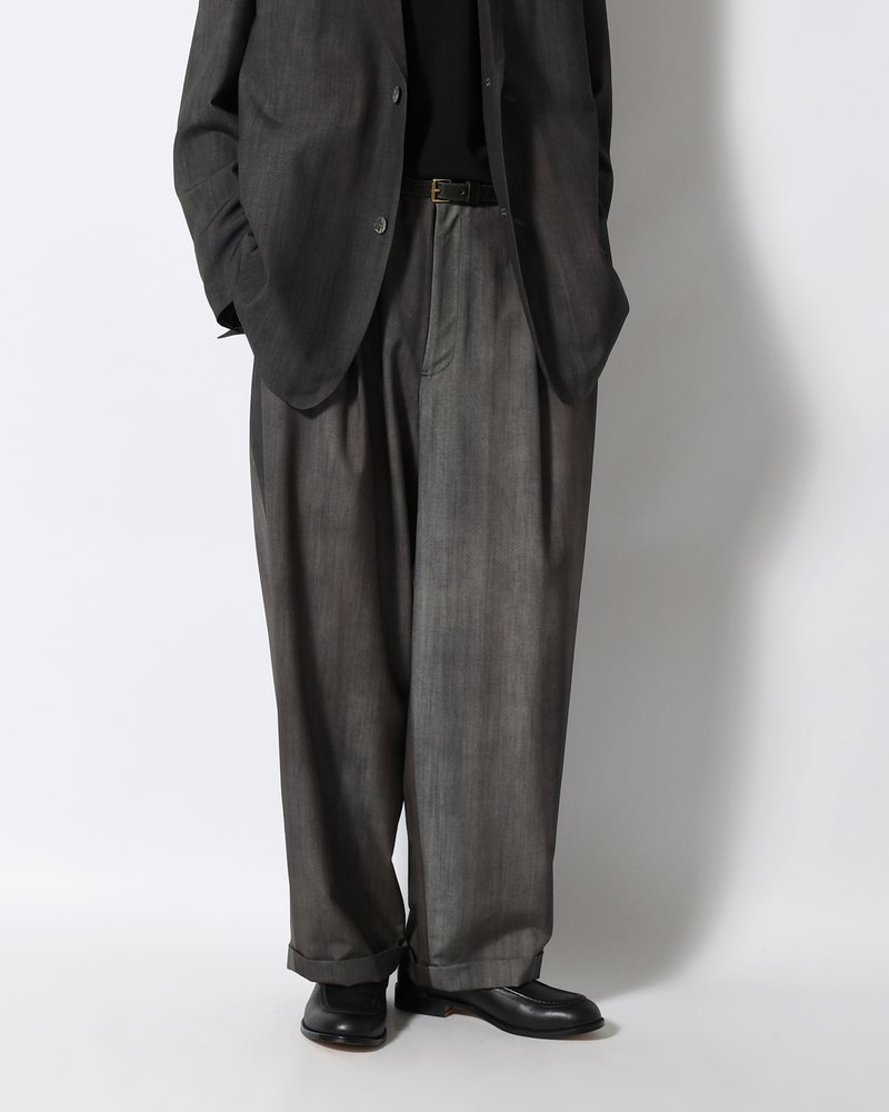TWO TUCK TROUSERS Bishu Japan Flow dyeing FAB -SUMI-