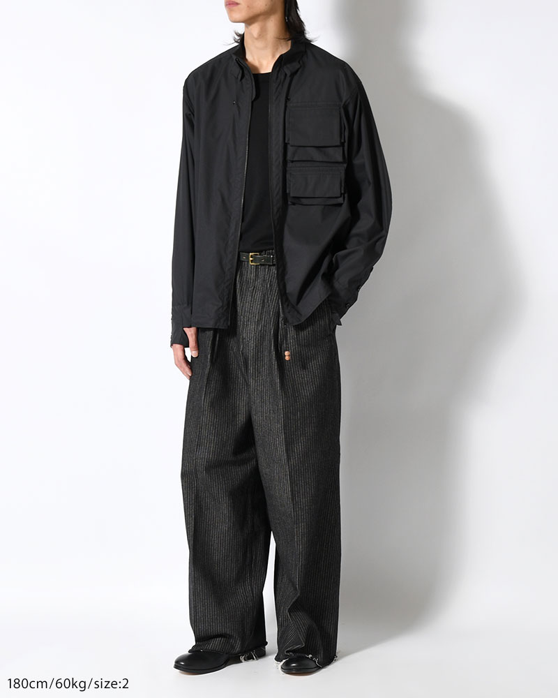 TUCK-BAGGY TYPE 3 Stripe Jacquard Denim One Wash -BLACK-