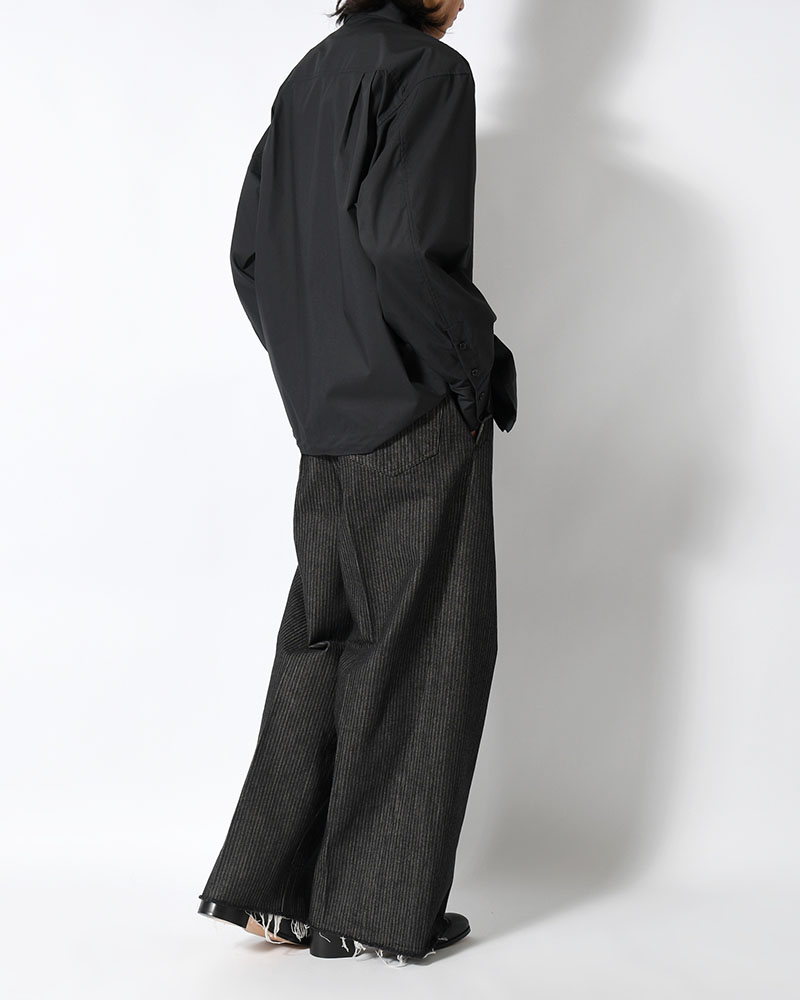 TUCK-BAGGY TYPE 3 Stripe Jacquard Denim One Wash -BLACK-