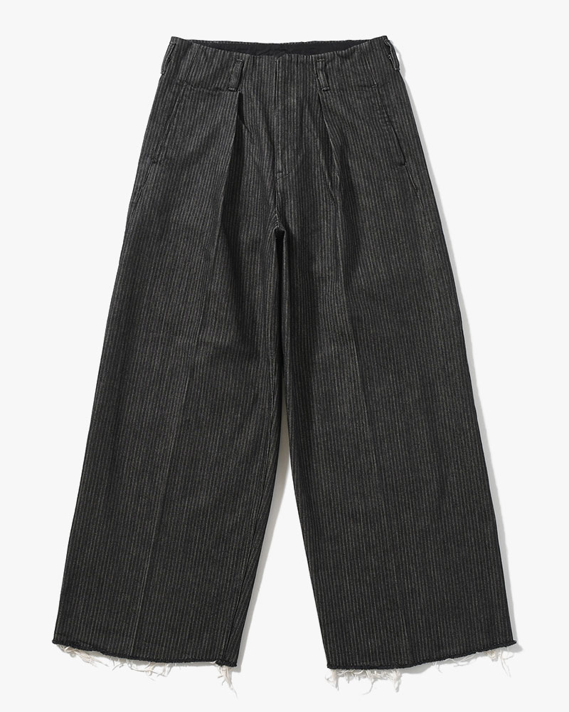 TUCK-BAGGY TYPE 3 Stripe Jacquard Denim One Wash -BLACK-