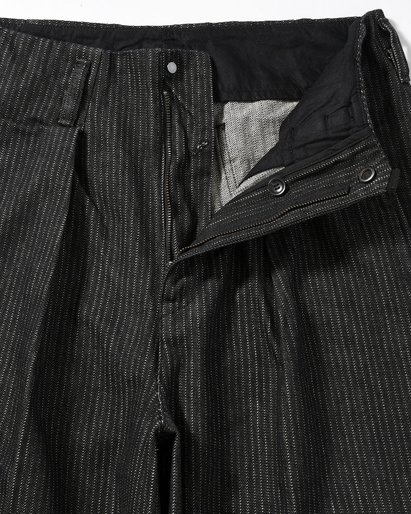 TUCK-BAGGY TYPE 3 Stripe Jacquard Denim One Wash -BLACK-