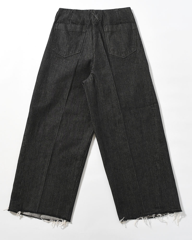 TUCK-BAGGY TYPE 3 Stripe Jacquard Denim One Wash -BLACK-
