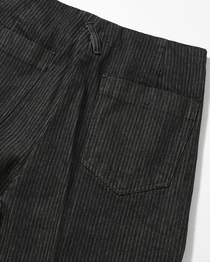 TUCK-BAGGY TYPE 3 Stripe Jacquard Denim One Wash -BLACK-