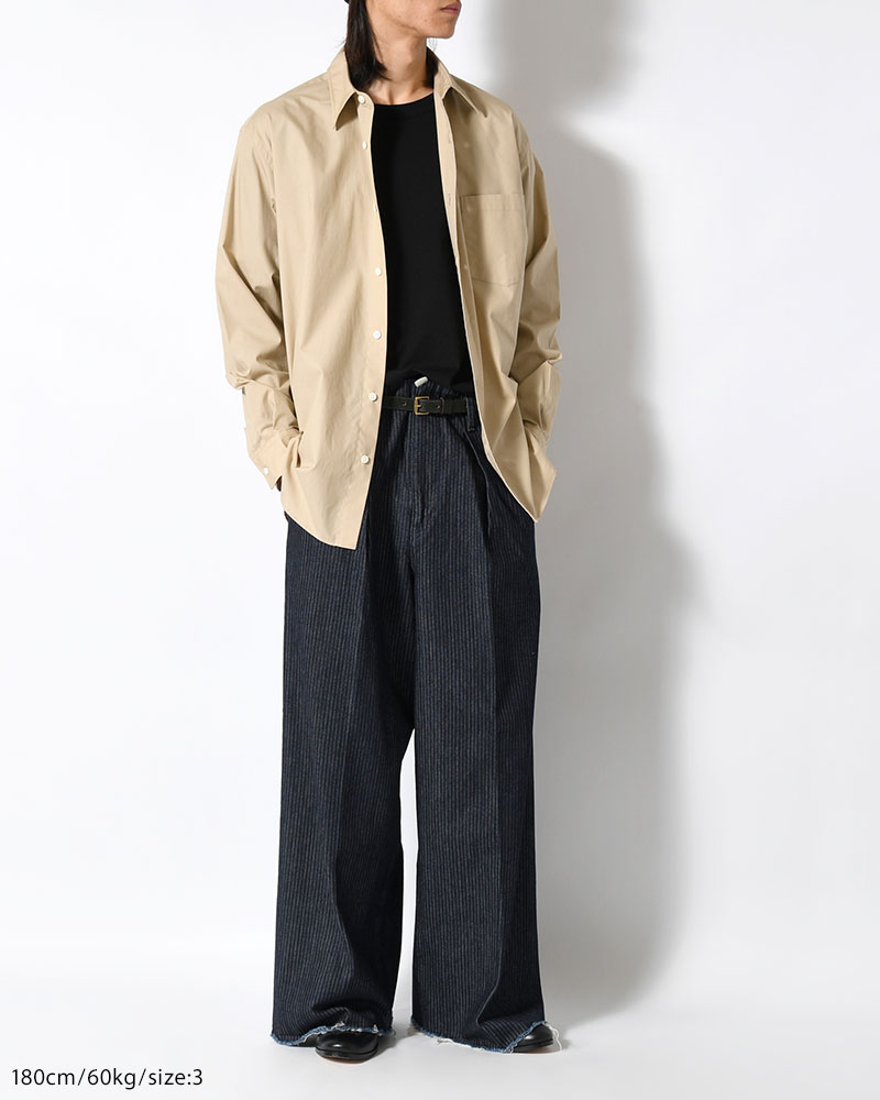 TUCK-BAGGY TYPE 3 Stripe Jacquard Denim One Wash -INDIGO-