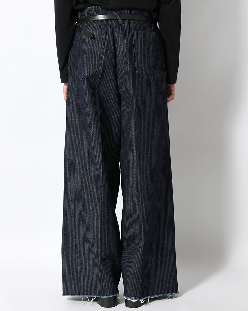 TUCK-BAGGY TYPE 3 Stripe Jacquard Denim One Wash -INDIGO-
