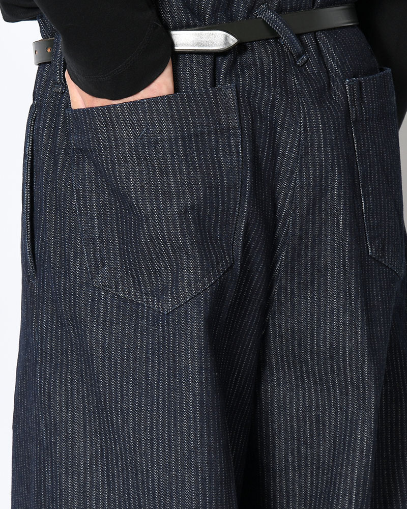 TUCK-BAGGY TYPE 3 Stripe Jacquard Denim One Wash -INDIGO-