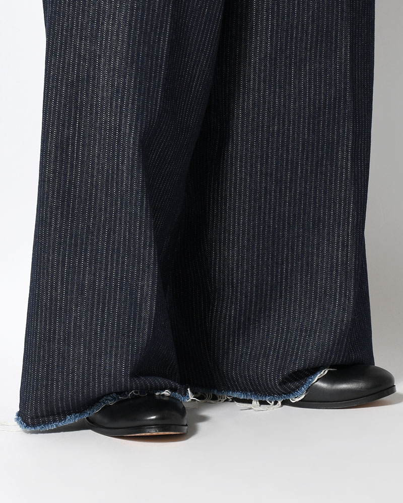 TUCK-BAGGY TYPE 3 Stripe Jacquard Denim One Wash -INDIGO-