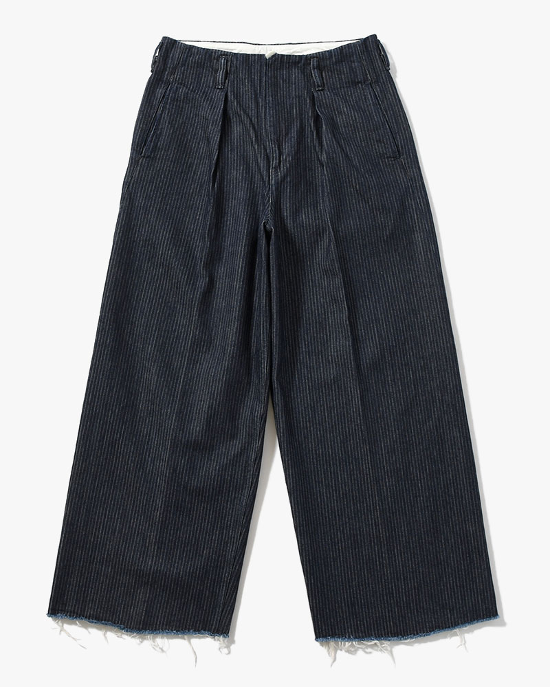 TUCK-BAGGY TYPE 3 Stripe Jacquard Denim One Wash -INDIGO-