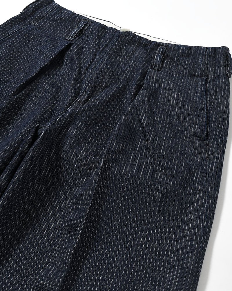 TUCK-BAGGY TYPE 3 Stripe Jacquard Denim One Wash -INDIGO-