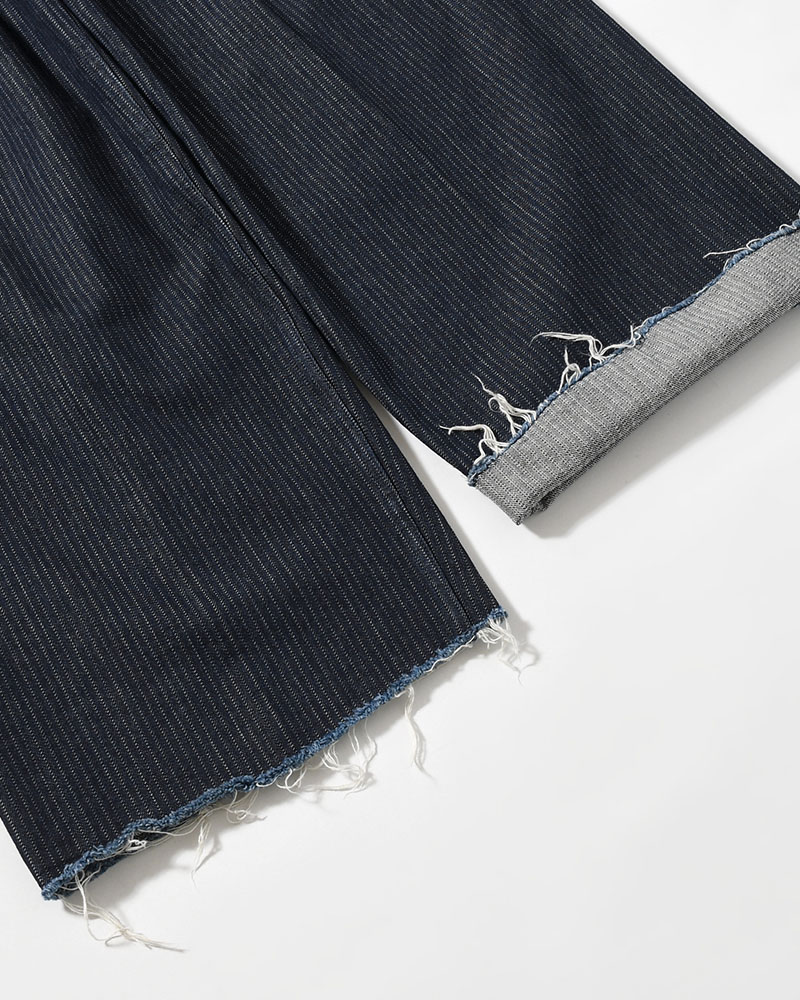 TUCK-BAGGY TYPE 3 Stripe Jacquard Denim One Wash -INDIGO-