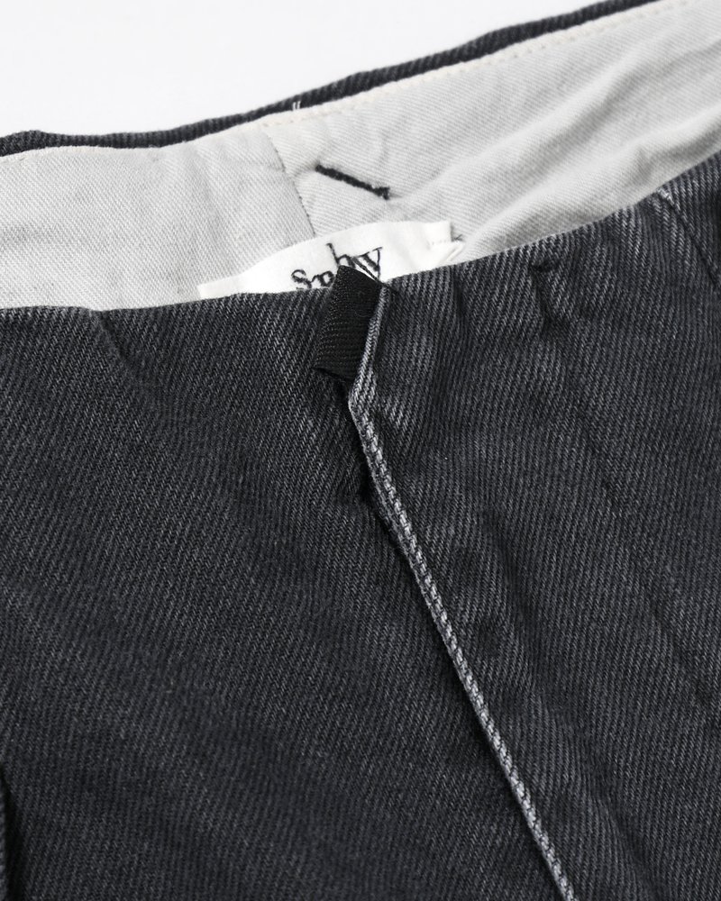 TUCK-BAGGY TYPE 3 Surface dyeing Denim -FADE BLACK-
