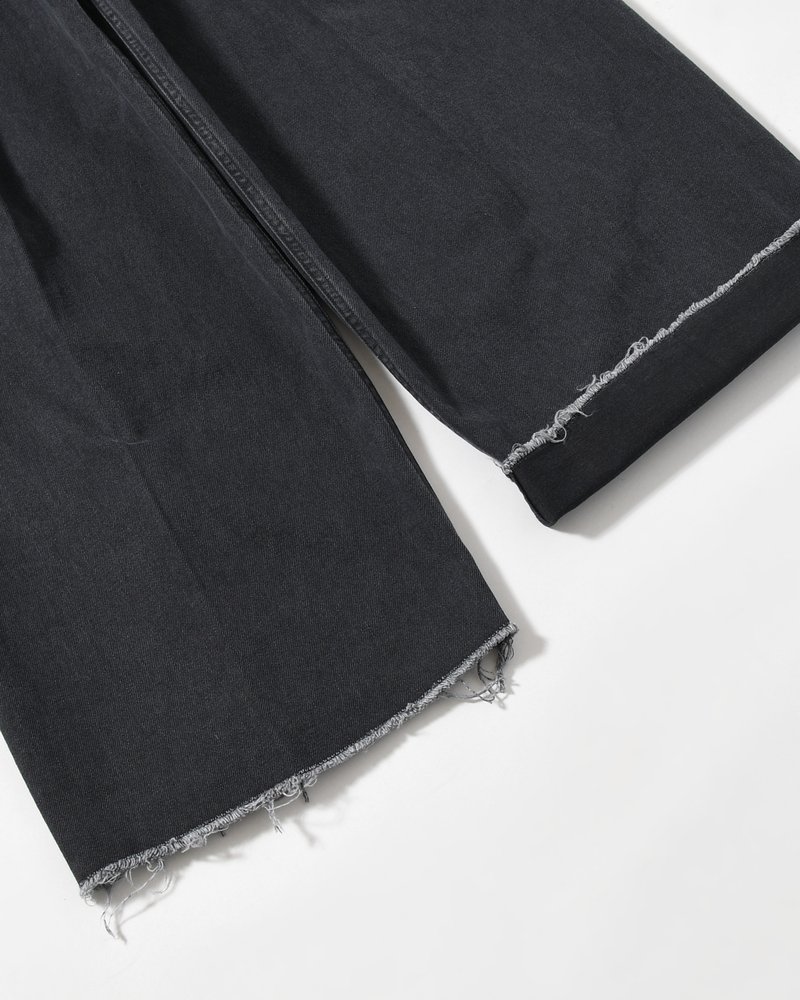 TUCK-BAGGY TYPE 3 Surface dyeing Denim -FADE BLACK-