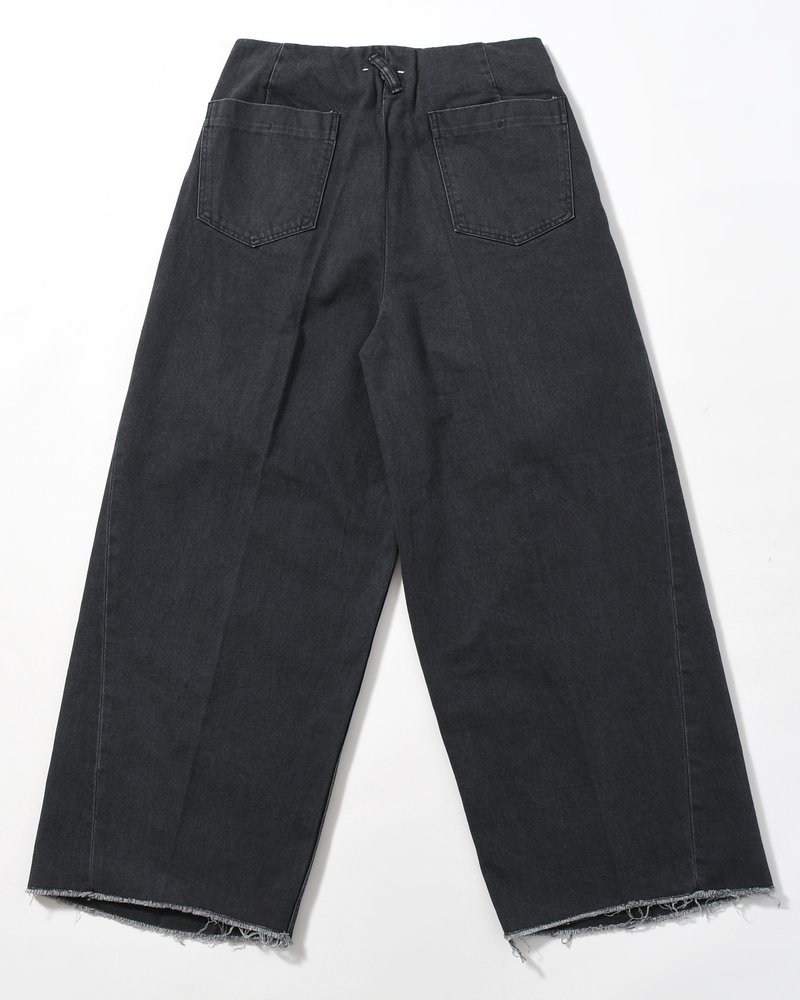 TUCK-BAGGY TYPE 3 Surface dyeing Denim -FADE BLACK-