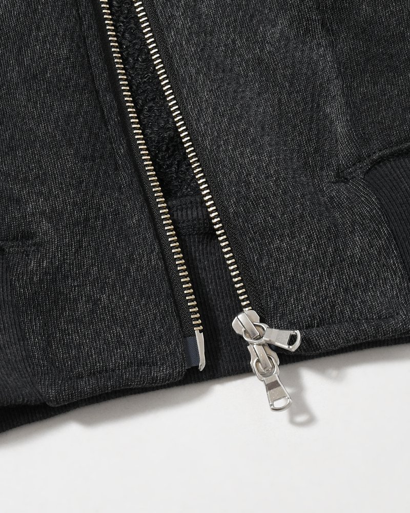 WAFFLE HOODIE Pigment Stone Wash -RUST BLACK-