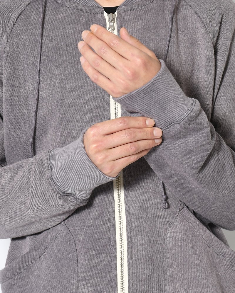 WAFFLE HOODIE Pigment Stone Wash -RUST GRAY-