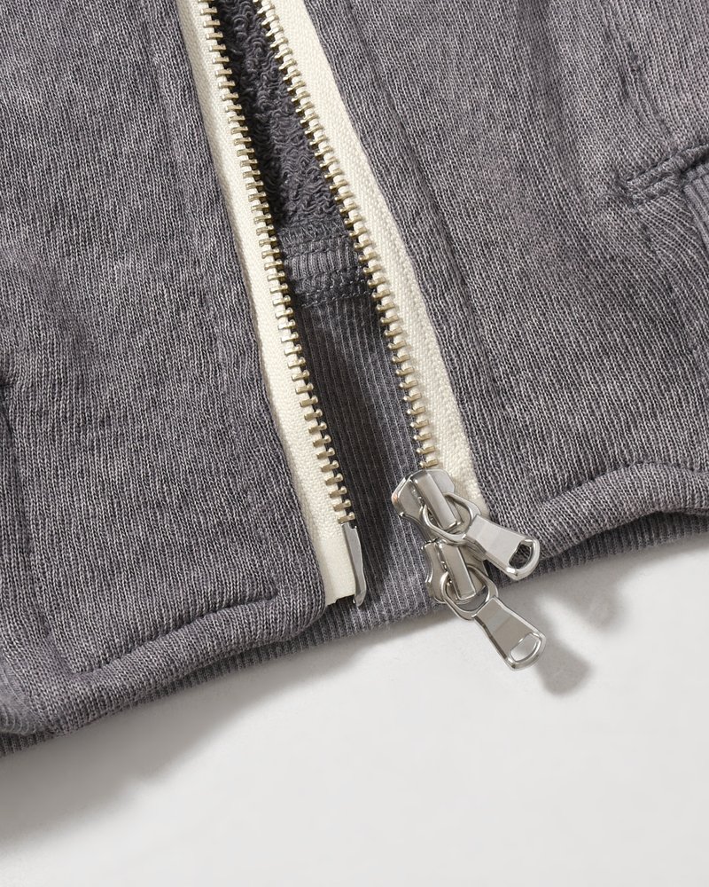WAFFLE HOODIE Pigment Stone Wash -RUST GRAY-