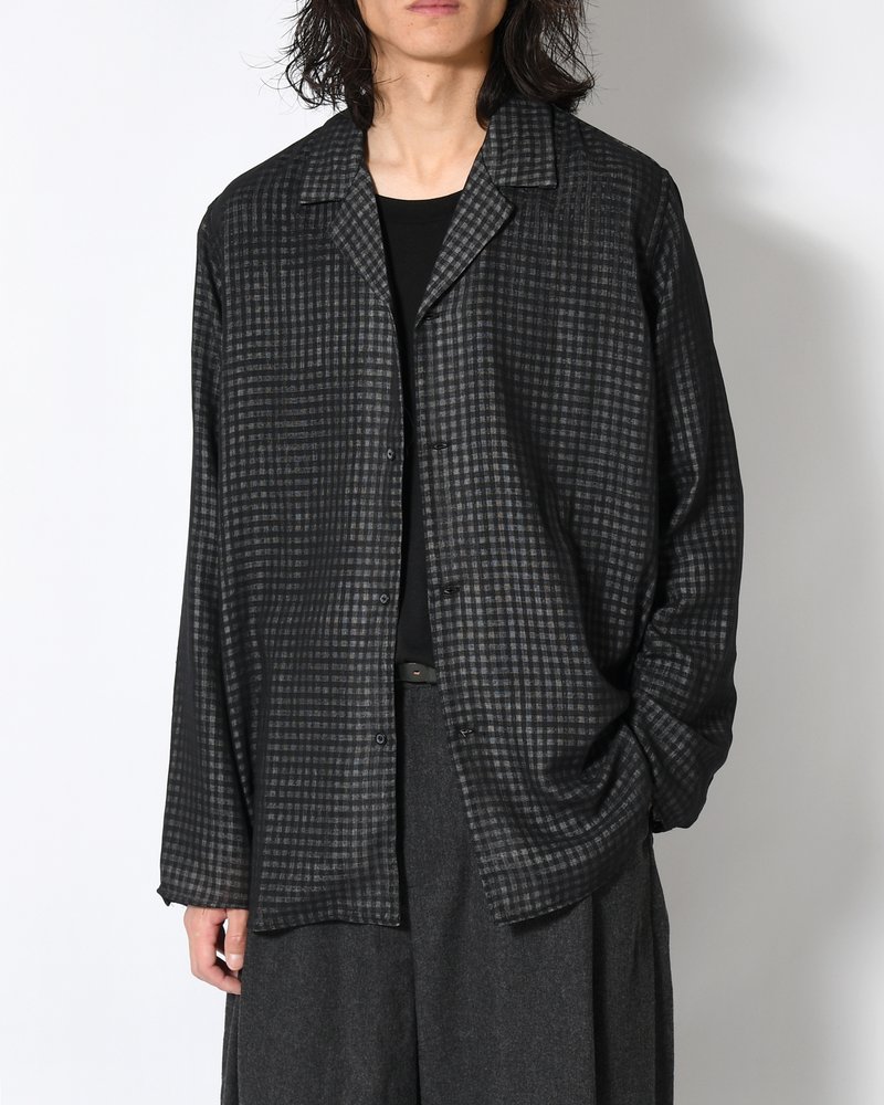 LAPEL SHIRTS Bishu Japan Wool Plaid FAB -GINGHAM CHECK-