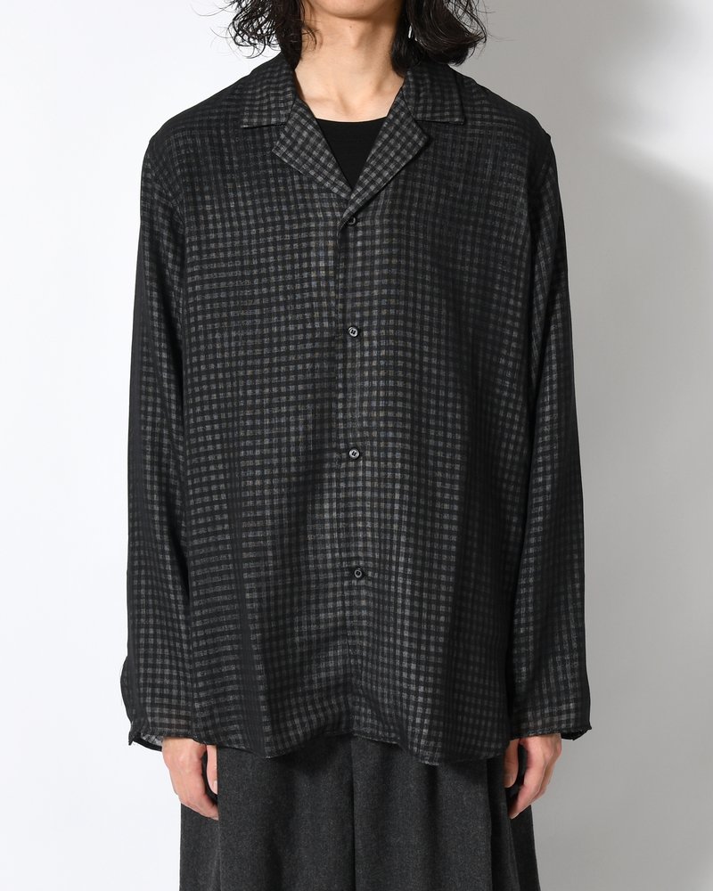 LAPEL SHIRTS Bishu Japan Wool Plaid FAB -GINGHAM CHECK-