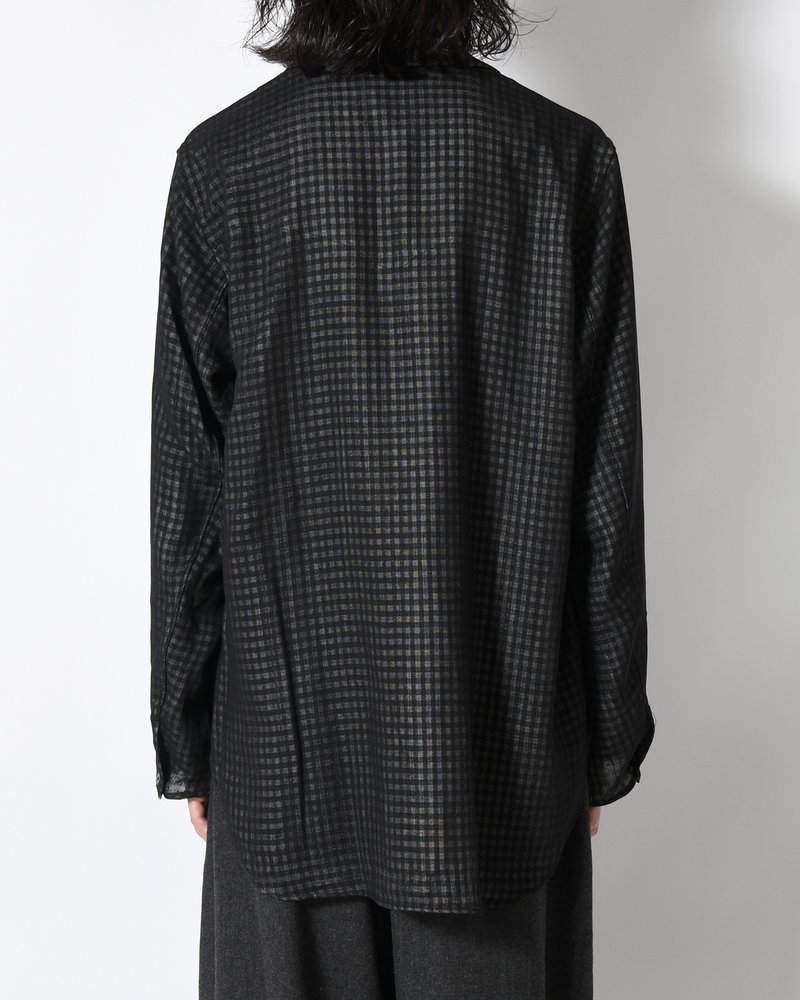 LAPEL SHIRTS Bishu Japan Wool Plaid FAB -GINGHAM CHECK-