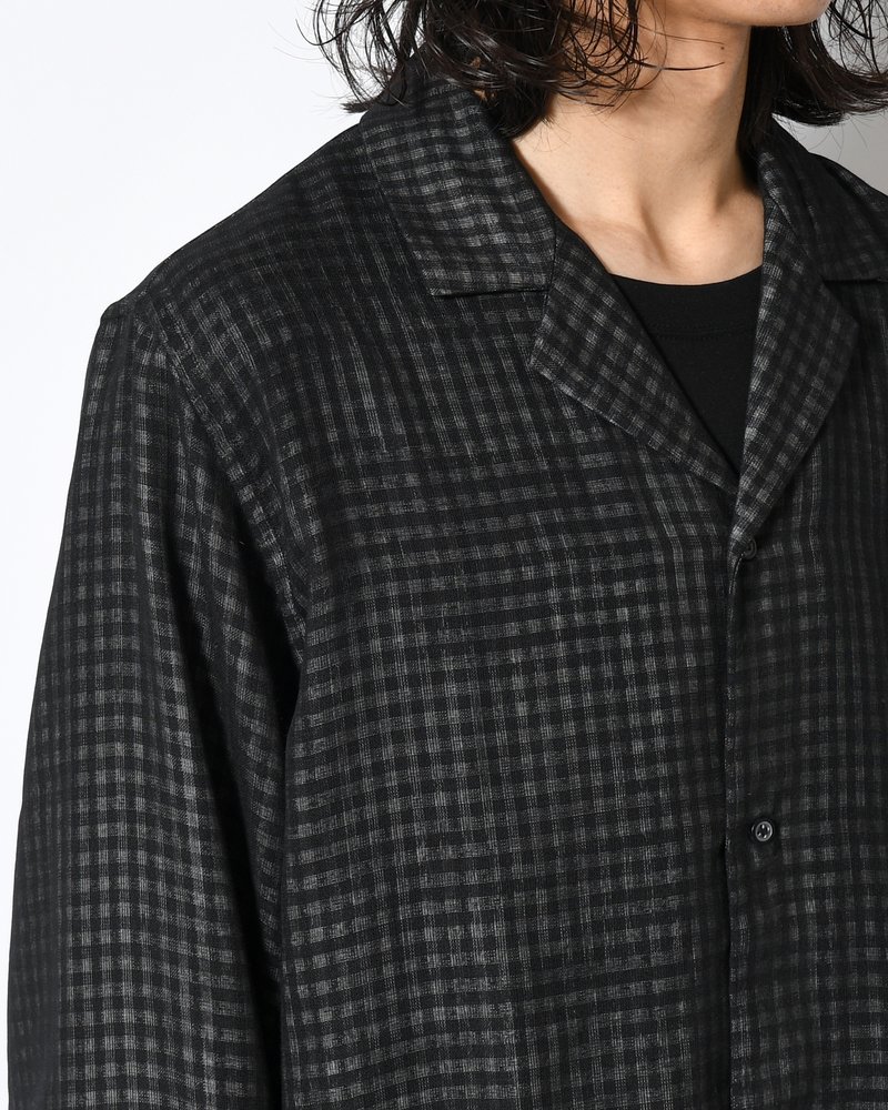 LAPEL SHIRTS Bishu Japan Wool Plaid FAB -GINGHAM CHECK-