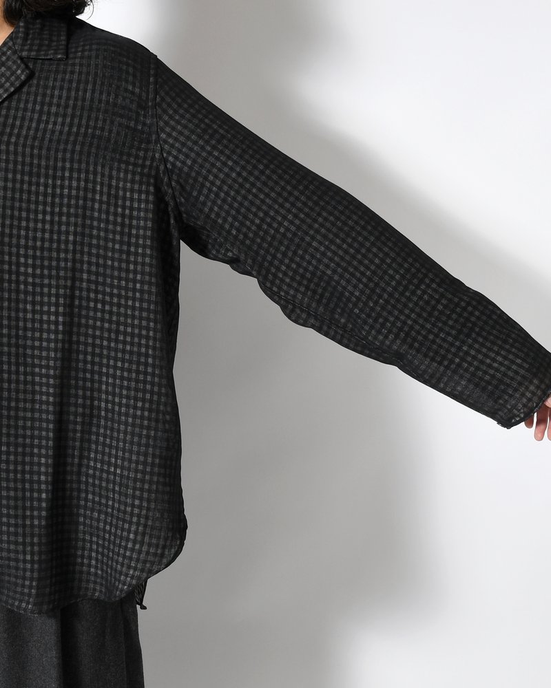 LAPEL SHIRTS Bishu Japan Wool Plaid FAB -GINGHAM CHECK-