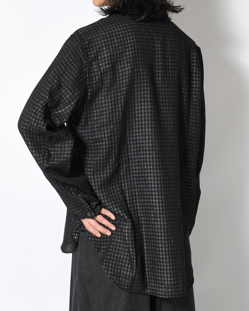 LAPEL SHIRTS Bishu Japan Wool Plaid FAB -GINGHAM CHECK-