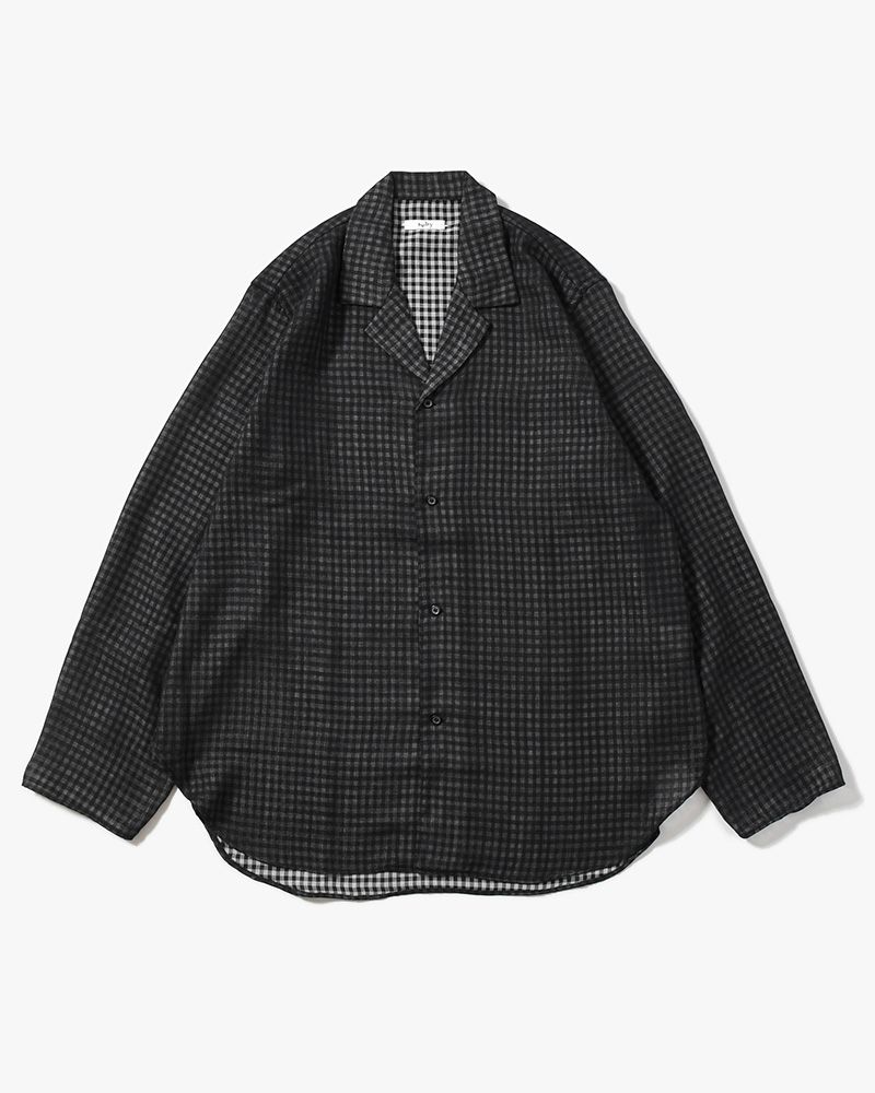 LAPEL SHIRTS Bishu Japan Wool Plaid FAB -GINGHAM CHECK-