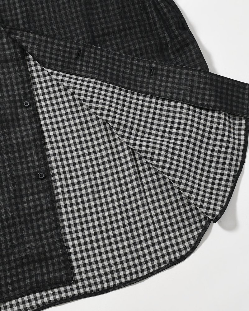 LAPEL SHIRTS Bishu Japan Wool Plaid FAB -GINGHAM CHECK-