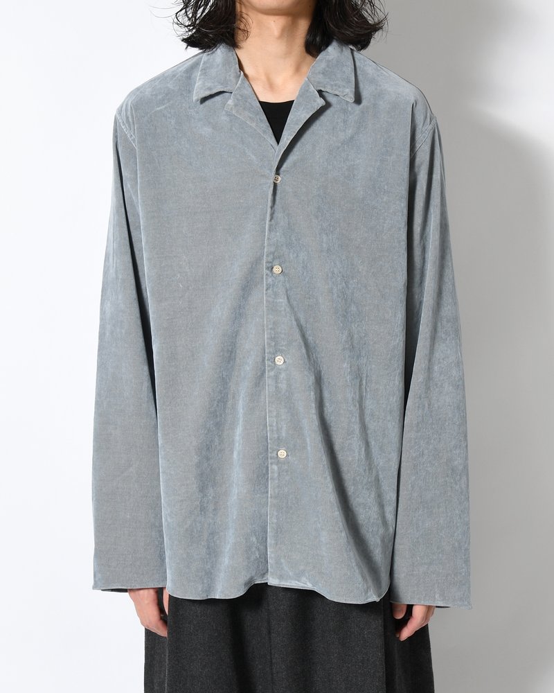 LAPEL SHIRTS 21W Corduroy Sun Fade Processing -SAX BLUE-