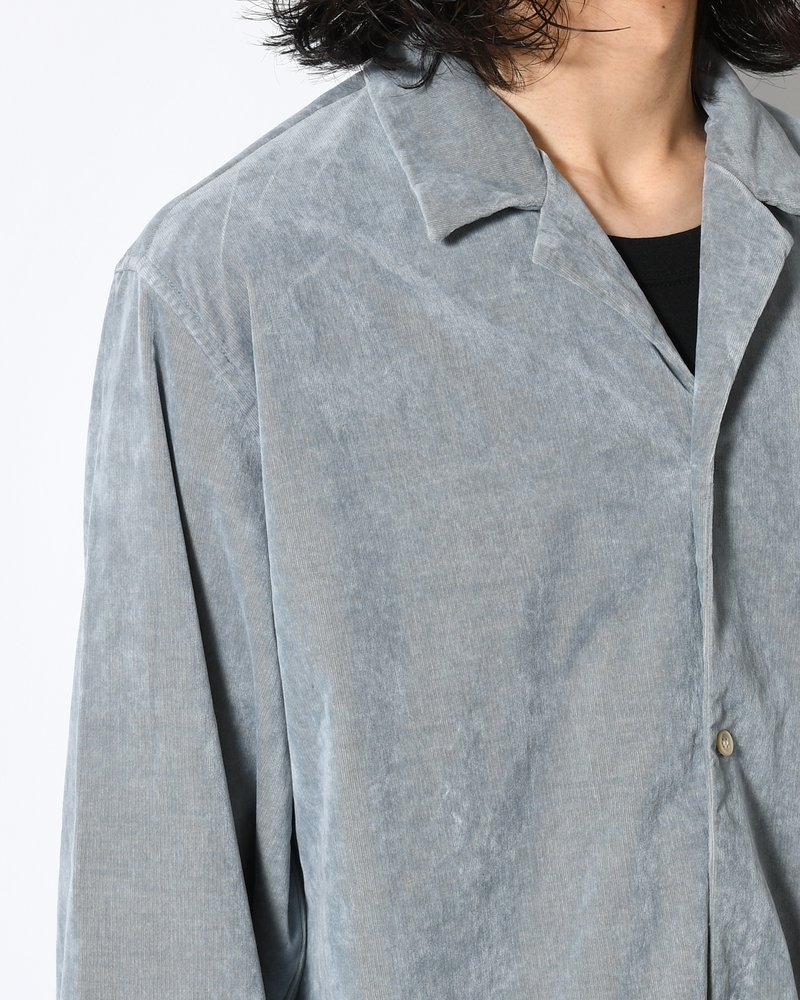 LAPEL SHIRTS 21W Corduroy Sun Fade Processing -SAX BLUE-