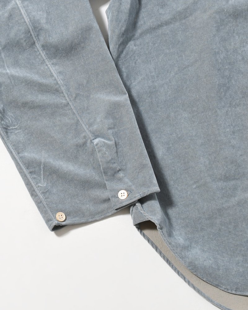 LAPEL SHIRTS 21W Corduroy Sun Fade Processing -SAX BLUE-
