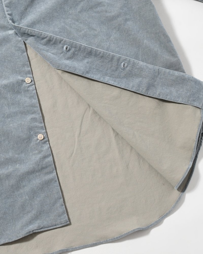 LAPEL SHIRTS 21W Corduroy Sun Fade Processing -SAX BLUE-