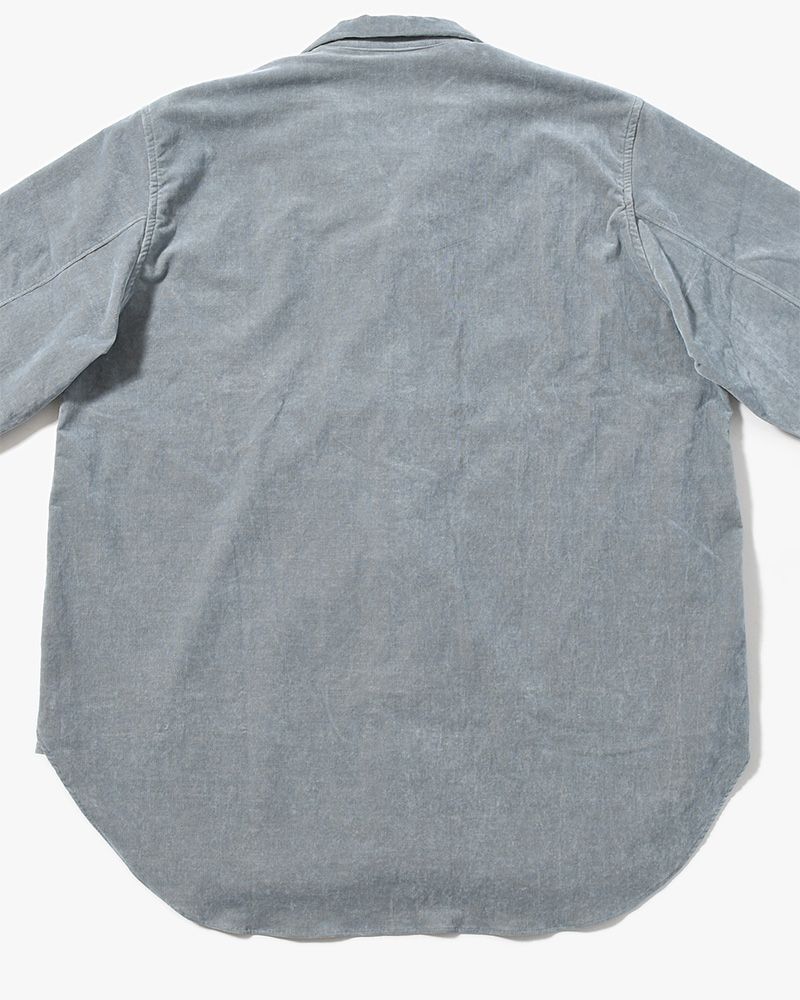 LAPEL SHIRTS 21W Corduroy Sun Fade Processing -SAX BLUE-
